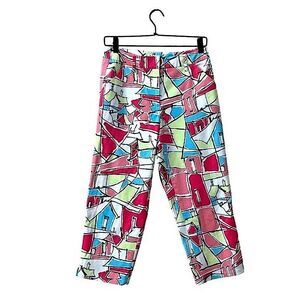 Talbots Colorful Geometric Cropped Pants Size 6